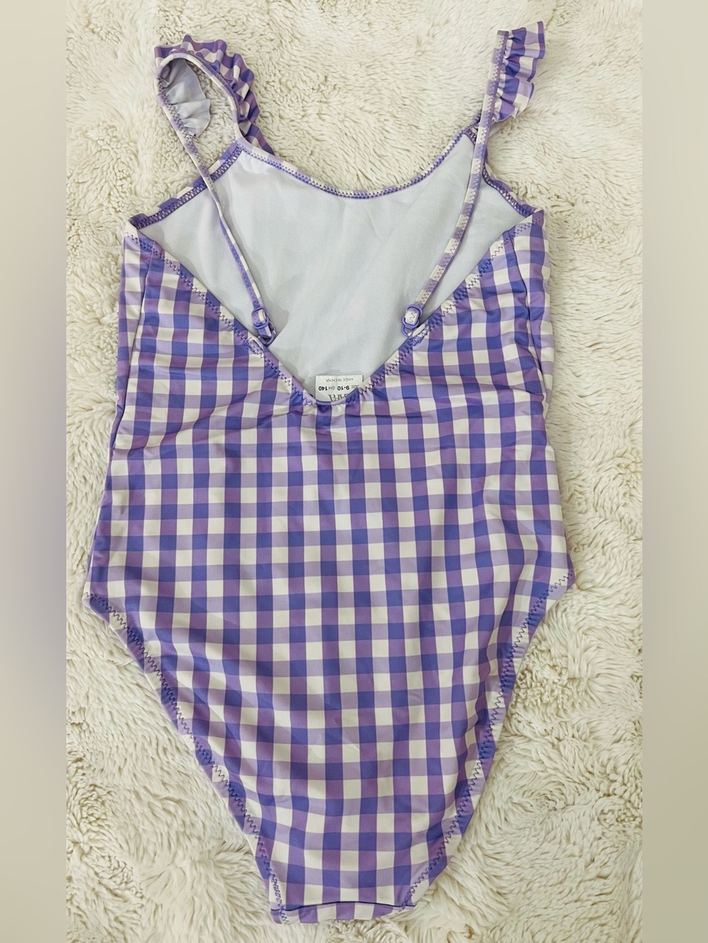 Zara Purple and White Gingham One-Piece Swim/Intimates